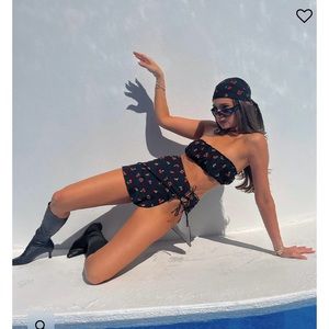 Brand new with tags WeWoreWhat Cherry swim skirt cover up